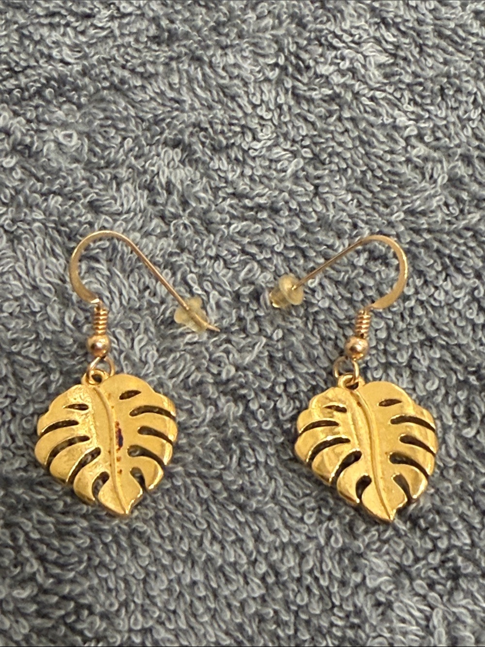 Neiman Marcus Gold Monstera Leaf Dangle Earrings